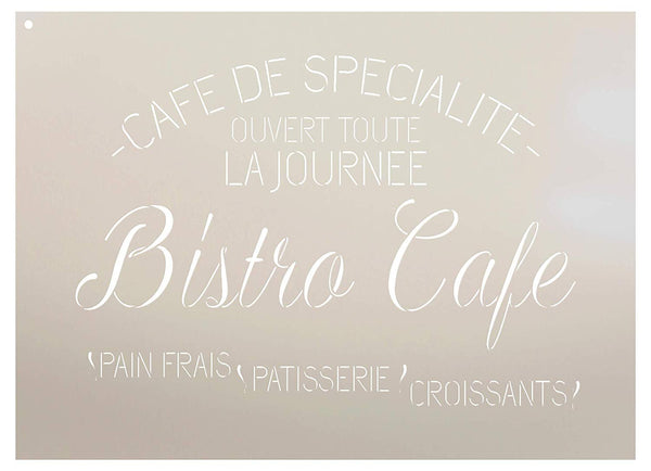 Bistro Cafe Stencil by StudioR12 | Reusable Mylar Template | Use to Paint Wood Signs - Pallets - DIY French Food Decor - Select Size