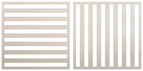Gingham Plaid Stripes Stencil - 2 Part by StudioR12 | Reusable Mylar Template | Use to Paint Wood Signs - Pillows - Flour Sack - Towels - DIY Country Decor - Select Size | STCL2595