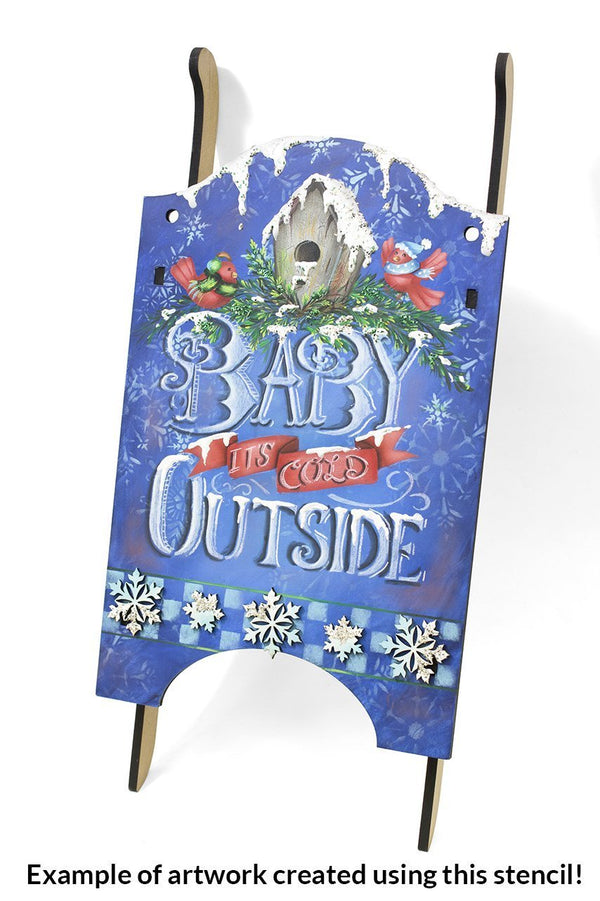 Baby It's Cold Outside Stencil by StudioR12 | Painting, Chalk, Mixed Media, Typography,| Use for Crafting, DIY Christmas Decor wood signs | STCL600 | Select Size