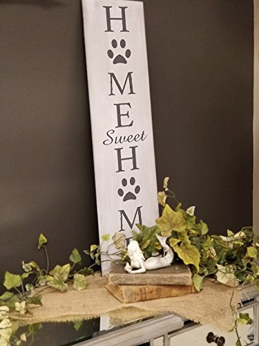 Home Sweet Home - Dog Paw Prints Stencil by StudioR12 | Reusable Mylar Template | Use to Paint Wood Signs - Porch Sign - Welcome - Animal | Select Size | STCL2402
