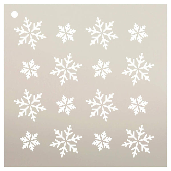 Simple Snowflakes Pattern Stencil by StudioR12 | DIY Winter | Background Snow | Seasonal Gift | Craft Home Decor | Reusable Mylar Template | Paint Wood Sign - Select Size