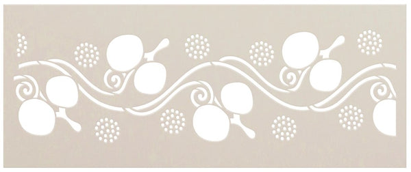Fruit Vine Spiral Border Stencil by StudioR12 | DIY Greek Pattern Home Decor | Craft & Paint Wood Sign | Reusable Mylar Template | Select Size | STCL5211