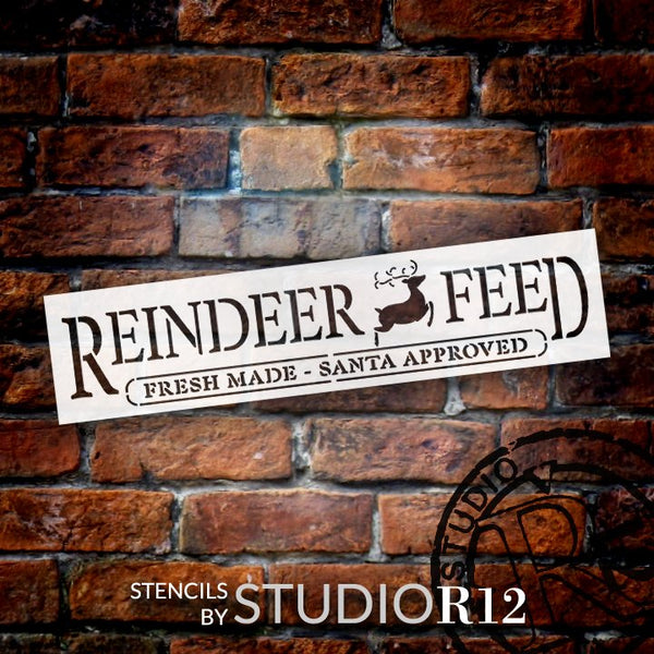 Reindeer Feed Stencil by StudioR12 | DIY Christmas Holiday Santa Home Decor Gift | Craft & Paint Wood Sign | Reusable Mylar Template | Select Size