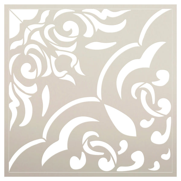 Wavy Diamond Tile Stencil by StudioR12 | Reusable Quarter Pattern for Bathroom Floor & Wall | DIY Kitchen Backsplash | Select Size | STCL5175