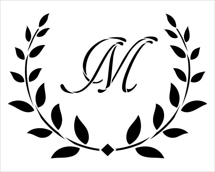 cursive letter m stencil