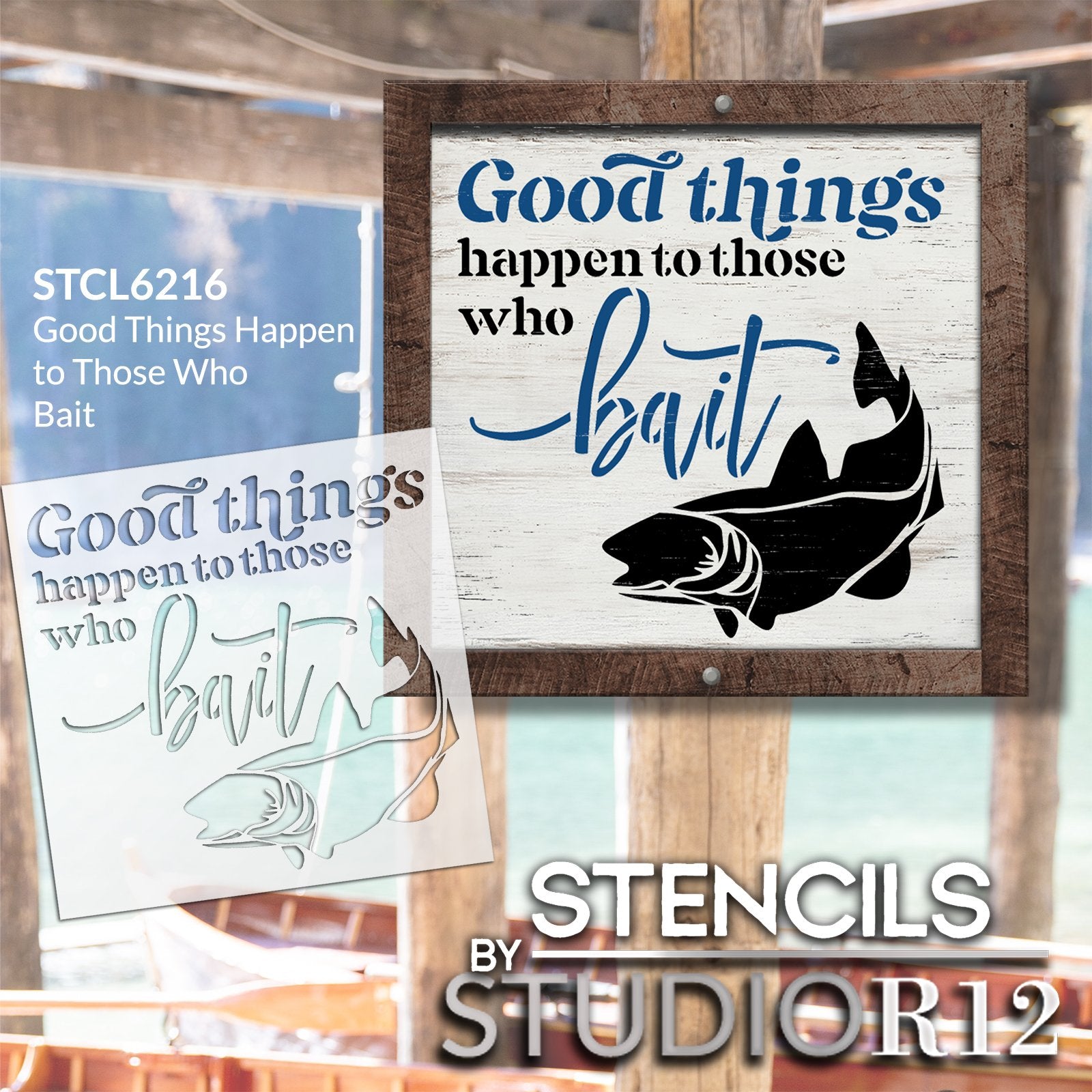 Good Things Happen to Those Who Bait Stencil by StudioR12 | Craft DIY  Summer Home Decor | Paint Fishing Wood Sign | Reusable Template | Select  Size 