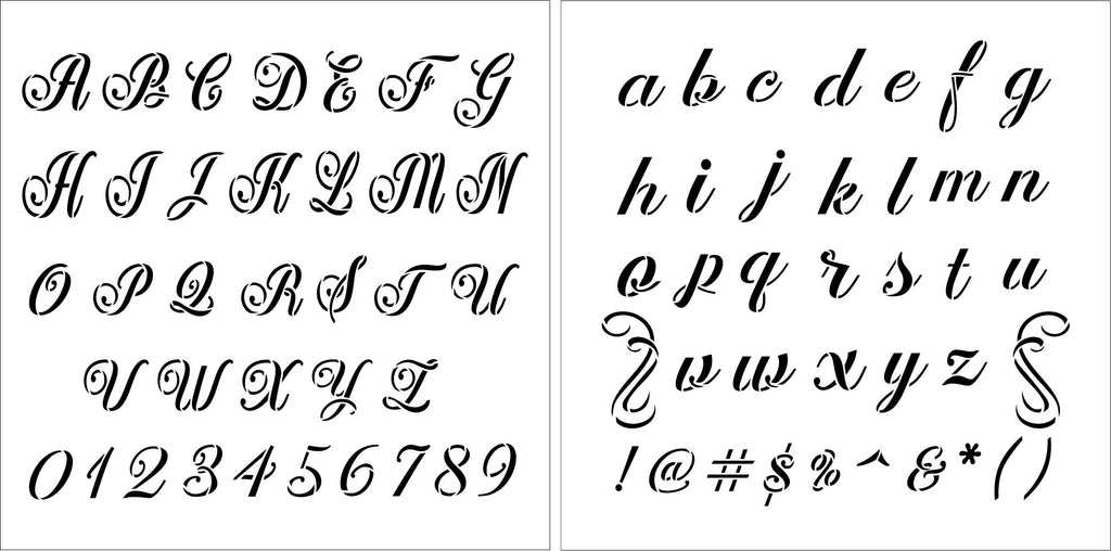 Brush Script Lettering Stencils by Studior12 Reusable Full