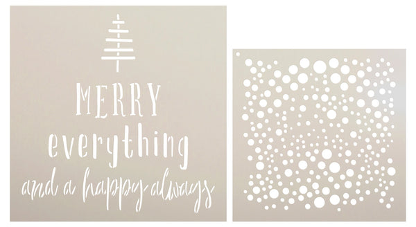 Merry Everything and Happy Always Stencil Set by StudioR12 - Select Size - USA Made - DIY Winter Holiday Home Decor | Christmas Crafting | CMBN657