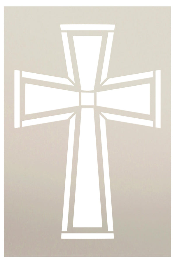 Outlined Angled Cross Stencil by StudioR12 | Christian Symbol Wall Art | Craft DIY Faith Home Decor | Paint Wood Sign | Select Size | STCL6381