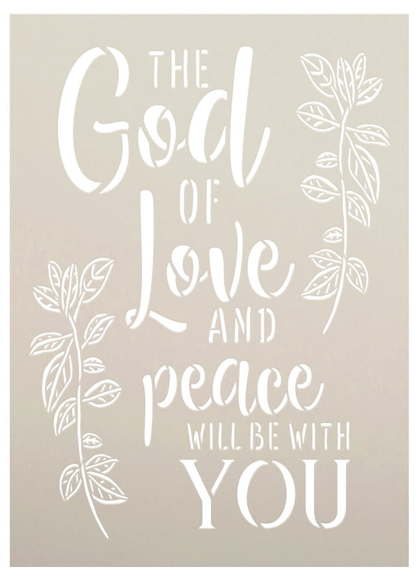 The God of Love & Peace Be with You Stencil by StudioR12 | DIY Faith Home Decor | Craft & Paint Farmhouse Wood Signs | Select Size | STCL5408