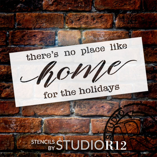 Home for The Holidays Stencil by StudioR12 | Craft DIY Christmas Farmhouse Home Decor | Paint Wood Sign | Reusable Mylar Template | Select Size | STCL5896