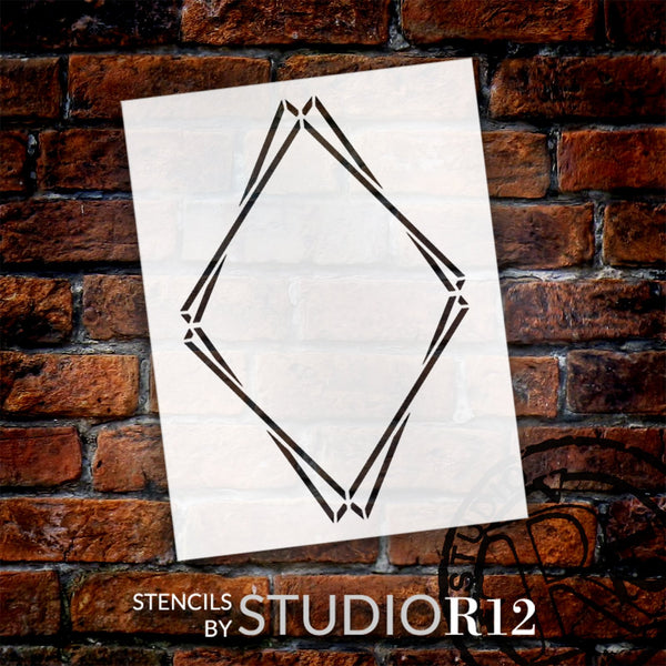 Double Diamond Geometric Frame Stencil by StudioR12 - Select Size - USA MADE - Craft DIY Contemporary Home Decor | Paint Wood Sign - Stationary | STCL5985