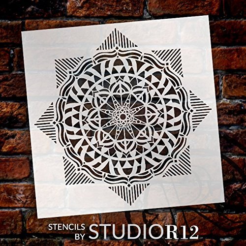 Mandala - Geometric - Complete Stencil by StudioR12 | Reusable Mylar Template | Use to Paint Wood Signs - Pallets - Pillows - Wall Art - Floor Tile - Select Size | STCL2544