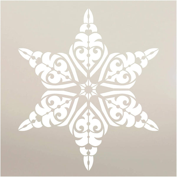 Victorian Snowflake Stencil by StudioR12 | DIY Christmas Pattern Home Decor Gift | Craft & Paint Wood Sign | Reusable Mylar Template | Select Size