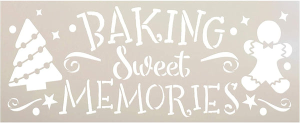 Baking Sweet Memories Stencil by StudioR12 | DIY Christmas Tree Home Decor | Craft & Paint Wood Sign Reusable Mylar Template | Holiday Gingerbread Cookie Gift Select Size