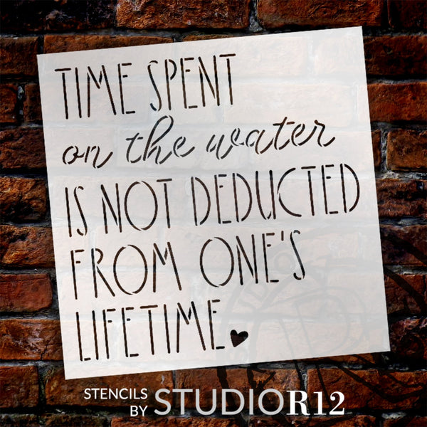 Time Spent on The Water Stencil by StudioR12 | Craft DIY Summer Home Decor | Paint Wood Sign | Reusable Mylar Template | Select Size | STCL6218