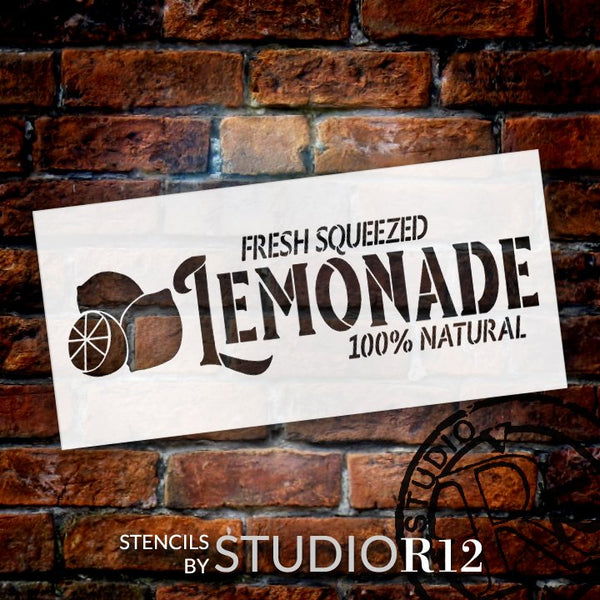 Fresh Squeezed Lemonade Stencil by StudioR12 | DIY Spring Lemon Kitchen & Home Decor | Craft & Paint Wood Signs | Select Size | STCL5434