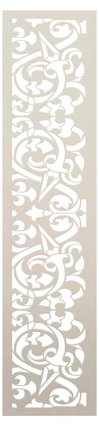 Medieval Embellished Floral Band Stencil by StudioR12 | DIY Pattern Home Decor | Craft & Paint Wood Sign | Reusable Mylar Template | Select Size | STCL5822