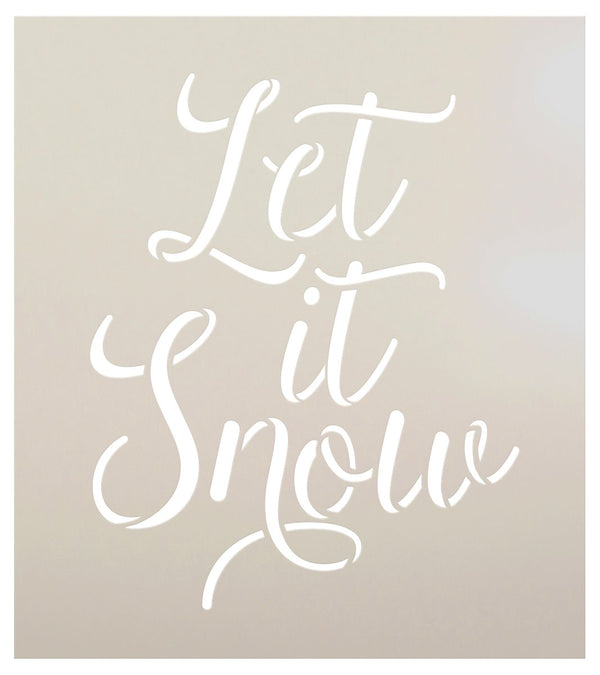 Let It Snow - Elegant Hand Script - Word Art Stencil  - STCL2024 - by StudioR12 - Select Size
