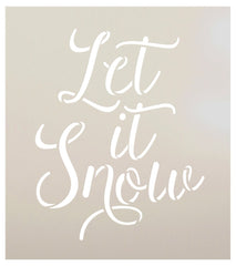 Let It Snow - Elegant Hand Script - Word Art Stencil - STCL2024