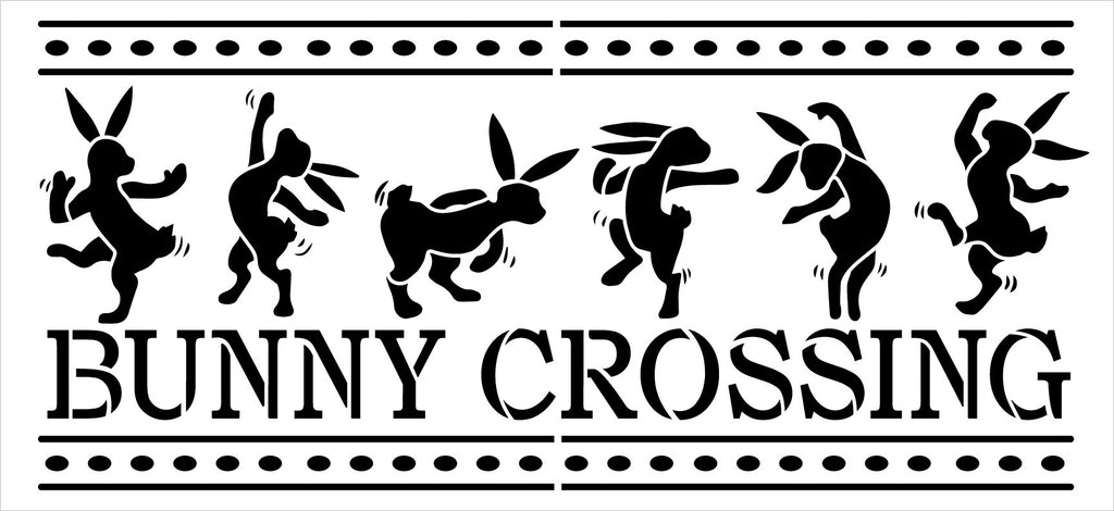 Bunny Crossing Easter Stencil by StudioR12