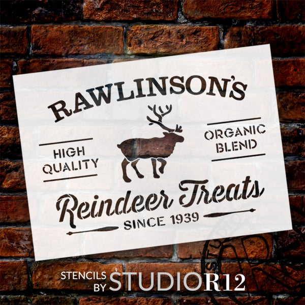 Personalized Reindeer Treats Stencil by StudioR12 - Select Size - USA Made - Craft DIY Christmas Holiday Home Decor | Paint Custom Family Wood Sign | Reusable Mylar Template | PRST6601