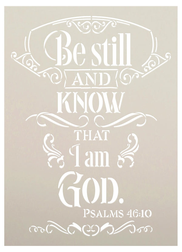 Be Still Know That I Am God Stencil by StudioR12 | Psalms 46:10 | DIY Bible Verse Faith Home Decor | Paint Wood Signs | Select Size