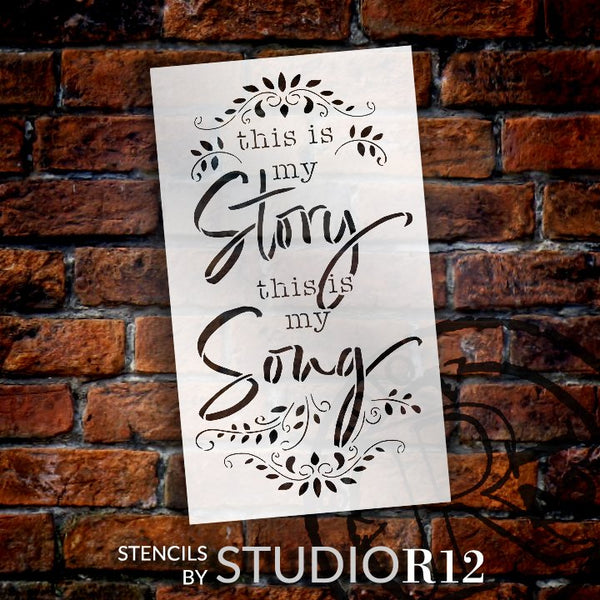This is My Story This is My Song Hymn Stencil by StudioR12 | DIY Faith Home Decor | Craft & Paint Wood Sign | Reusable Mylar Template | Select Size | STCL5814