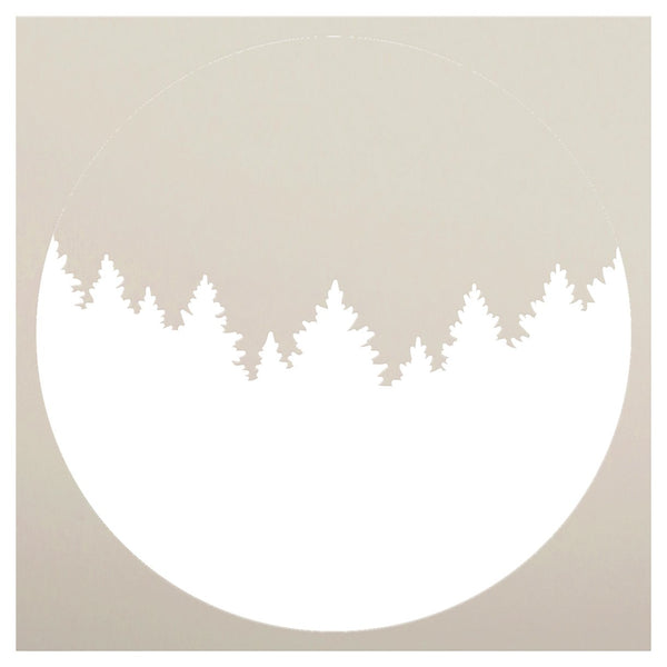 Round Tree Scene Stencil by StudioR12 - Select Size - USA Made - Craft DIY Background Home Decor | Paint Nature Themed Wood Sign | Reusable Mylar Template | STCL6781