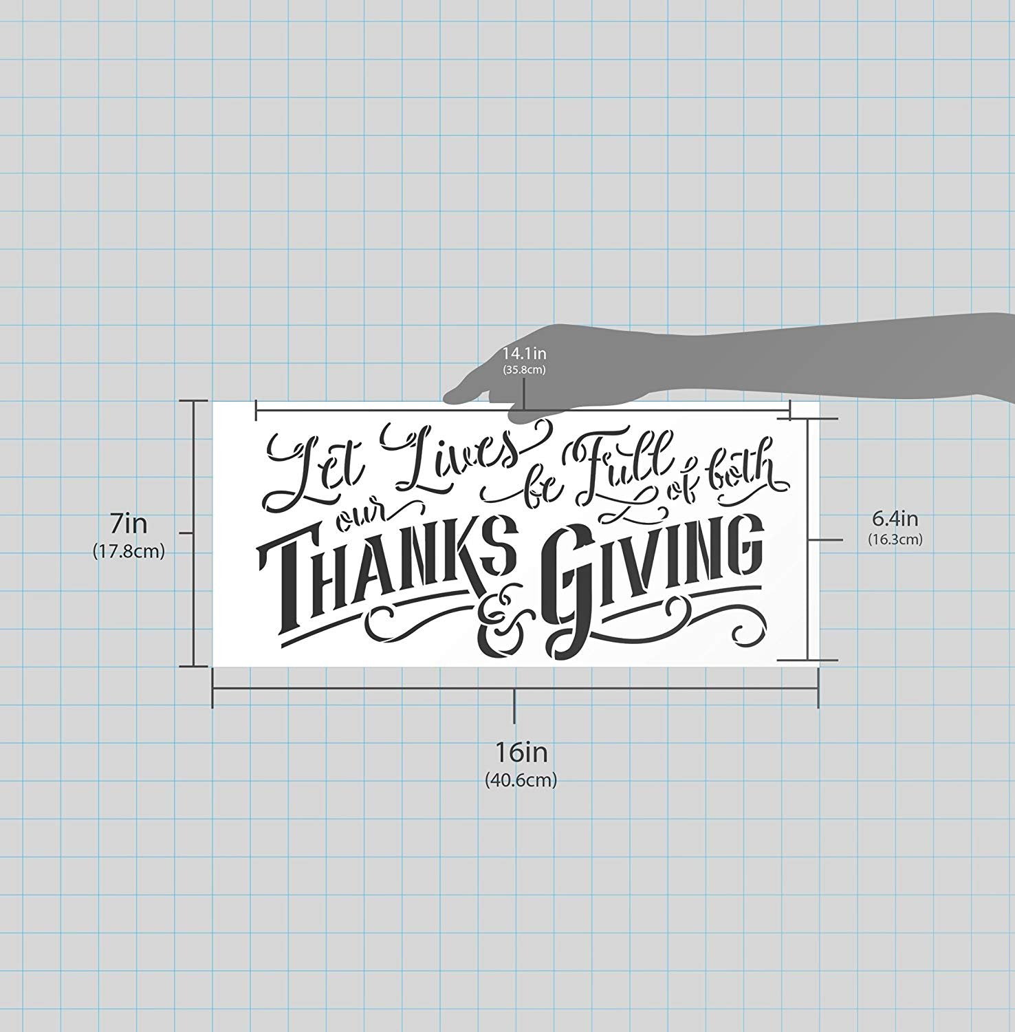 Let Our Lives Be Full of Both Thanks & Giving Stencil by StudioR12 R