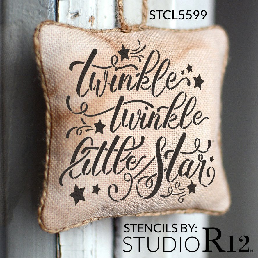 Twinkle Stars Stencil by Studior12 Art for Kids Nursery Decor