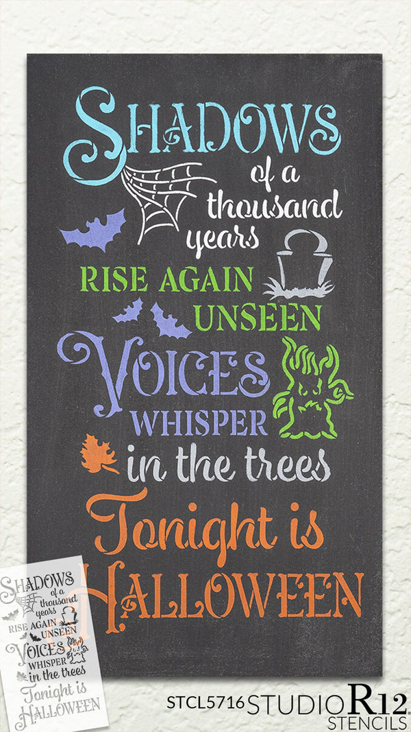 Shadows of a Thousand Years Stencil by StudioR12 | Tonight is Halloween | Craft DIY Home Decor | Paint Wood Sign Reusable Mylar Template | Select Size | STCL5716