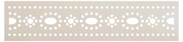 Hindu Dot Flower & Oval Banding Stencil by StudioR12 | Craft DIY Backsplash Indian Pattern Home Decor | Paint Wood Sign Border | Select Size | STCL5818