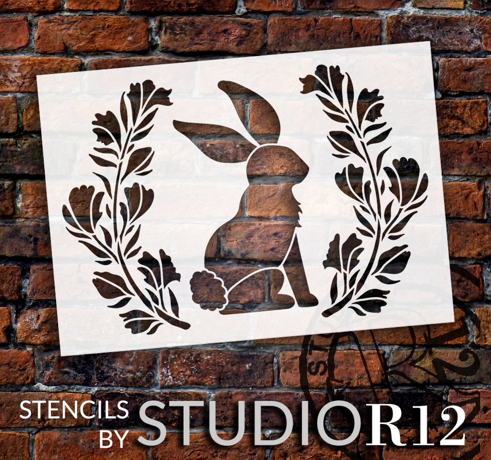 CRASPIRE Happy Easter Drawing Painting Stencils Templates (11.8x11.8inch)  Easter Bunny Stencils Decoration Square Stencils for Painting on Wood,  Floor, Wall and Fabric