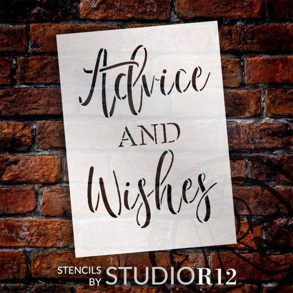 Advice and Wishes Stencil by StudioR12 | Craft DIY Wedding Decor | Paint Wood Sign | Reusable Mylar Template | Select Size | STCL6075