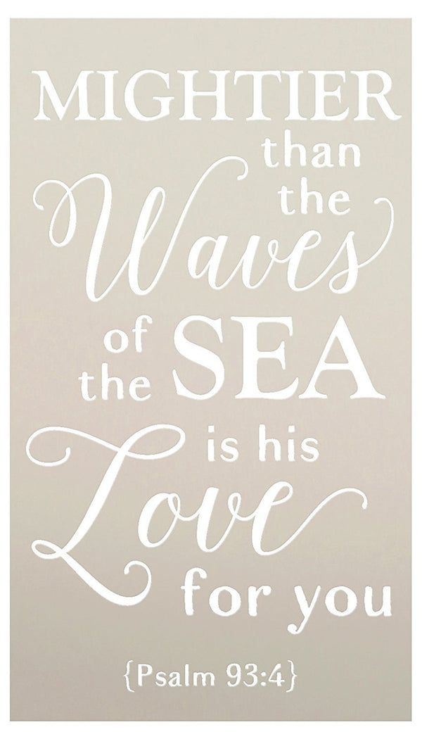 Mightier Than the Waves - Anchor - Psalm 93:4 Stencil - 2 Part by StudioR12 | Reusable Mylar Template | Use to Paint Wood Signs - Wall Art - Pallets - Pillows - Scripture - SELECT SIZE