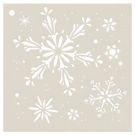 Snowflakes Stencil by StudioR12 | Fanciful Winter Snow Art - Reusable Mylar Template | Painting, Chalk, Mixed Media | Use for Journaling, DIY Home Decor - STCL165