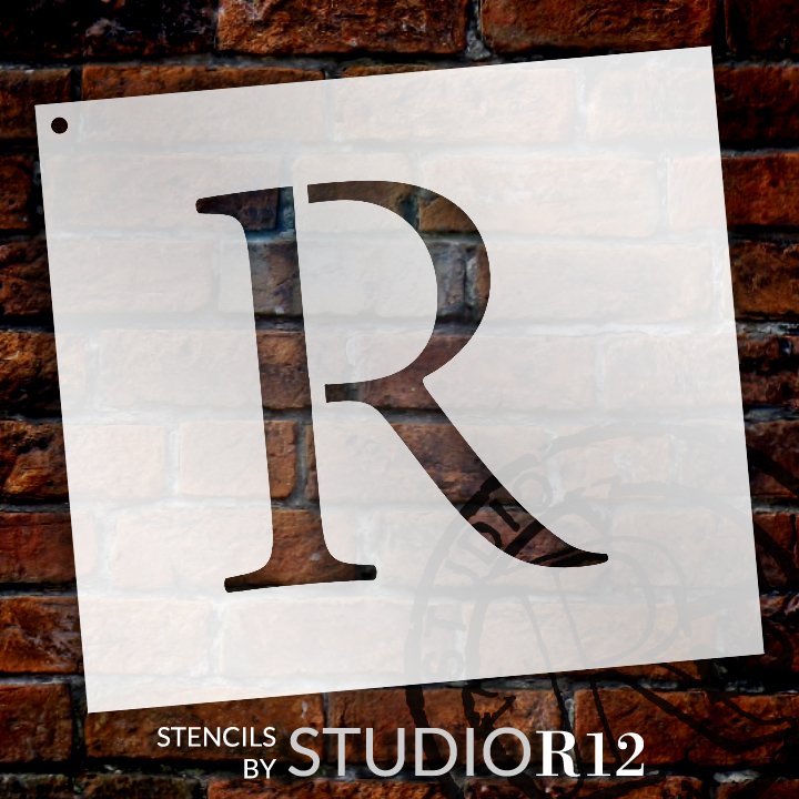Adhesive Design Stencil  Single Monogram Letter 2.5 Inch
