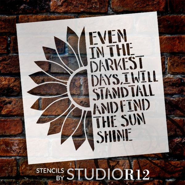 Stand Tall and Find The Sunshine Stencil by StudioR12 | Craft DIY Sunflower Home Decor | Paint Wood Sign | Reusable Mylar Template | Select Size | STCL5912