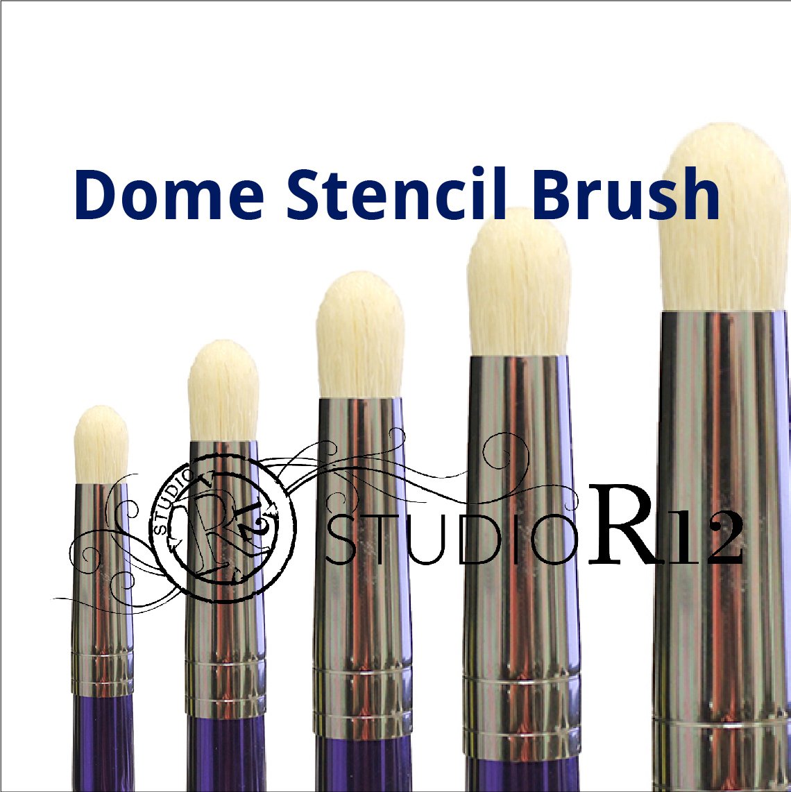 Wooden Stencil Brushes Natural Stencil Bristle Brushes Dome Art