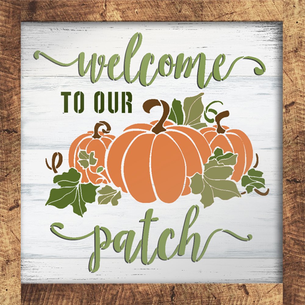 Welcome to Our Patch Stencil by StudioR12 | Fall Pumpkin