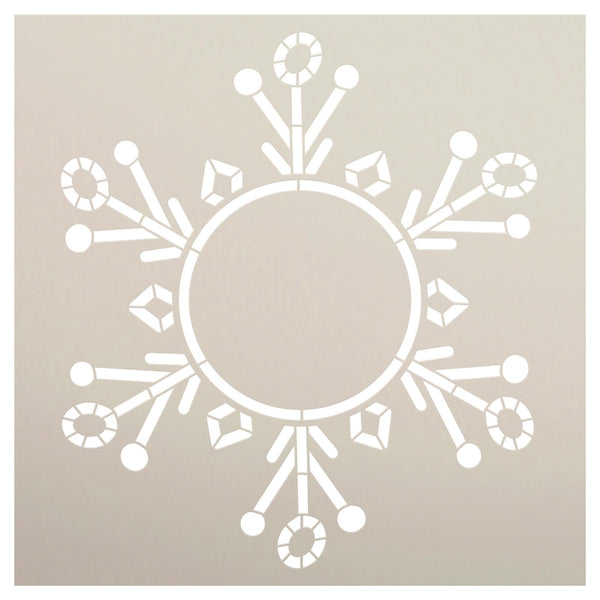 Snowflake Embellishment Stencil by StudioR12 - Select Size - USA Made - DIY Christmas & Winter Home Decor - Add Your Own Monogram - Craft & Paint Custom Wood Signs - STCL7146