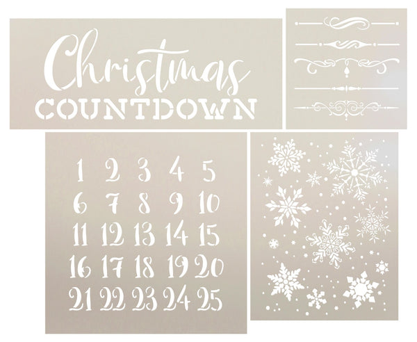 Christmas Countdown Stencil Set by StudioR12 - Select Size - USA Made - DIY Advent Calendar Wood Sign | Craft & Paint Holiday Decorations | CMBN655