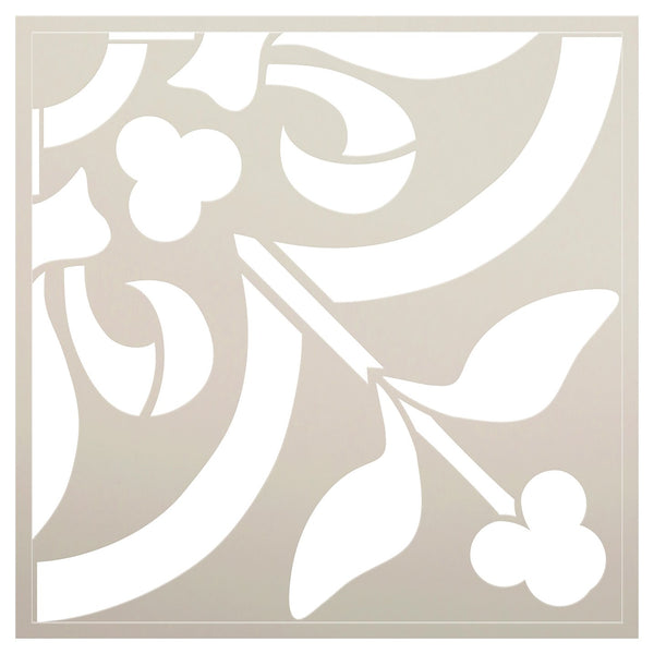 Quatrefoil Flower Tile Stencil by StudioR12 | Reusable Quarter Pattern | Bathroom Floor & Wall | DIY Kitchen Backsplash | Select Size | STCL5176