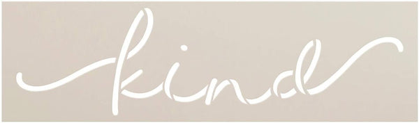 Kind Dainty Word Stencil by StudioR12 | DIY Fun Inspiring Cursive Script Home Decor | Craft & Paint Wood Sign | Reusable Mylar Template | Select Size - Small - Large - XLG