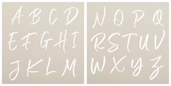 Chalk Script Alphabet Stencil Set by StudioR12 | DIY Monogram Home Decor | Reusable Letter Template | Craft & Paint Wood Signs | Size (12 x 12 inches) | STCL5802