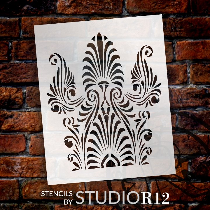 Palmette Floral Ornament Pattern Stencil by StudioR12