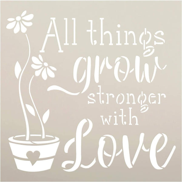 All Things Grow Stencil | Reusable Mylar Template | Paint Wood Sign | Craft DIY Home Decor | Flower Gift - Garden - Porch | Select Size | STCL3519