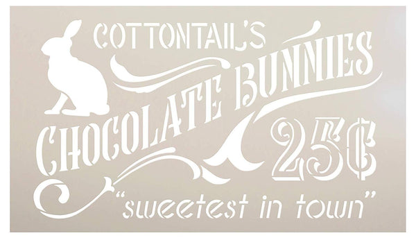 Cottontail's Chocolate Bunnies Stencil by StudioR12 | 25 Cents | DIY Spring Easter Candy Home Decor | Craft & Paint Farmhouse Wood Signs | Reusable Mylar Template | Select Size