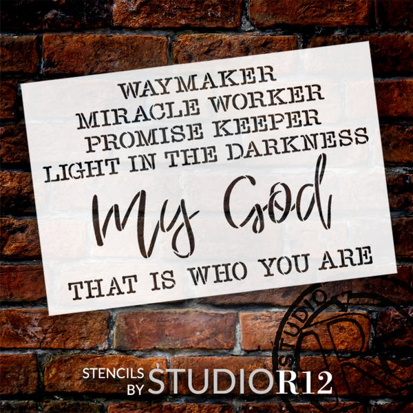 Waymaker Miracle Worker Stencil by StudioR12 | Craft DIY Inspirational Home Decor | Paint Wood Sign | Reusable Mylar Template | Select Size | STCL6065